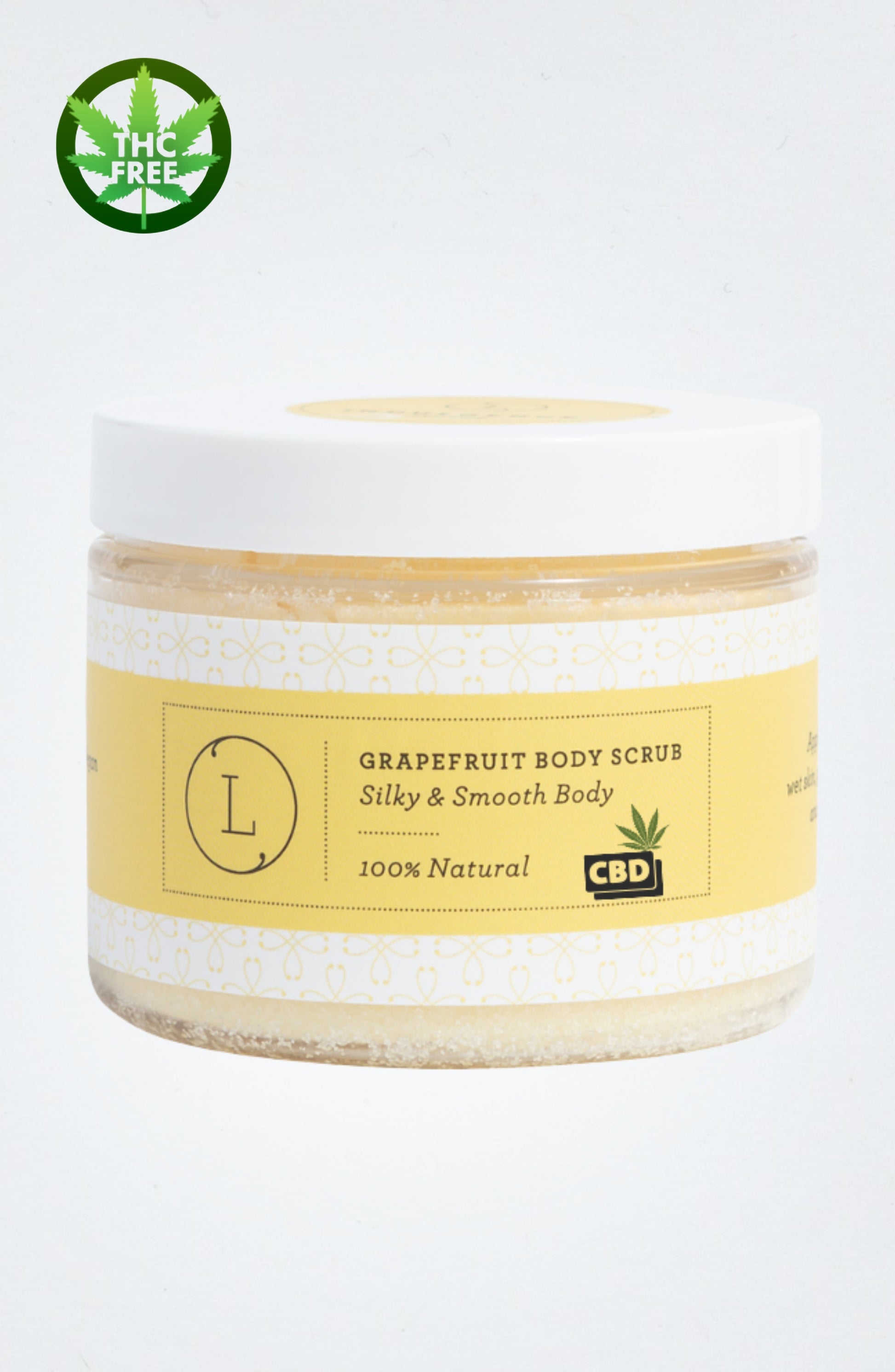 CBD Grapefruit Body Salt Scrub with CBD - Moisturizing and fresh (THC free)-1